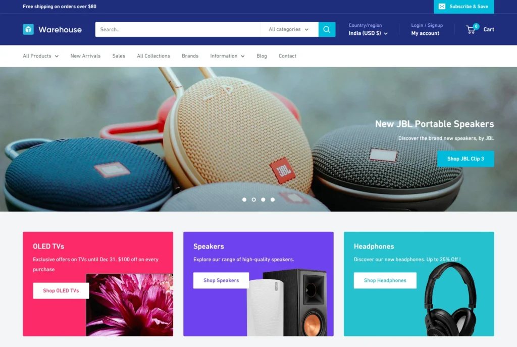 warehouse shopify theme